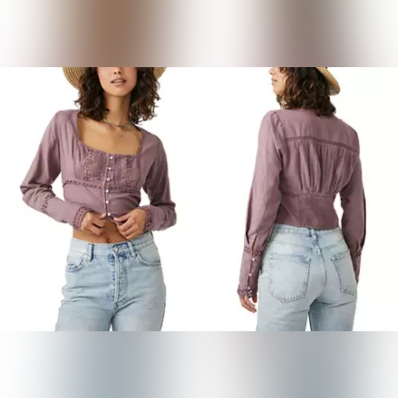 NWT Free People Joie Blouse, Size L. - Picture 5 of 8